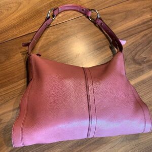 Kenneth Cole, leather, purse, handbag, messenger, tote, hobo, raspberry pink EUC